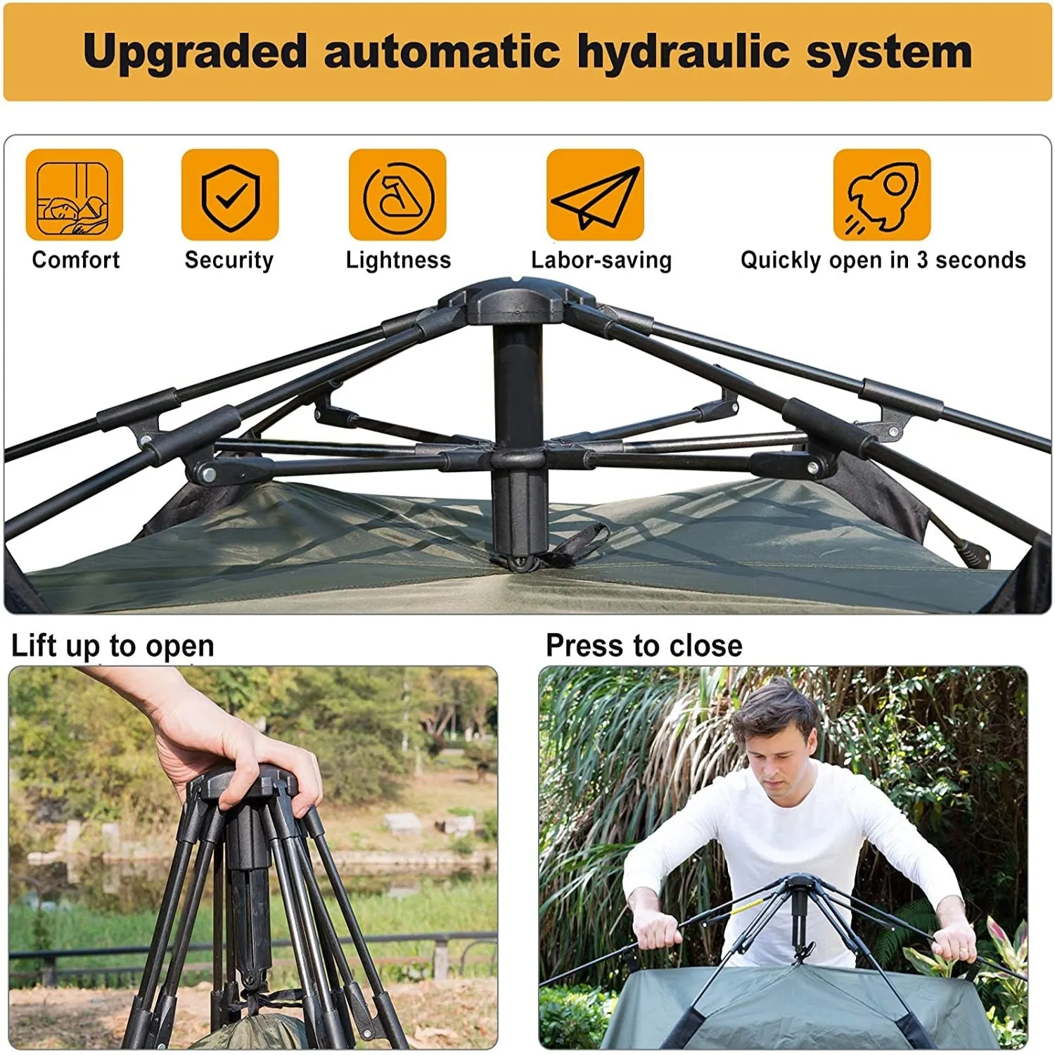 3 Person Instant Pop-Up Automatic Dome Tent