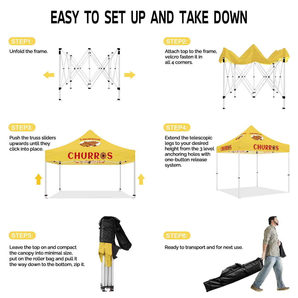 ABLEM8CANOPY Churros 10x10 canopy tent with sidewalls