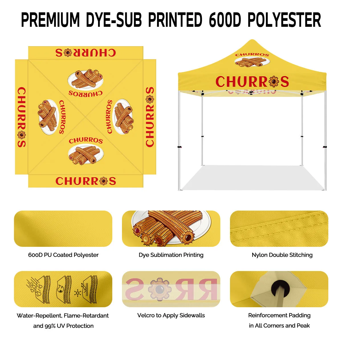 ABLEM8CANOPY Churros 10x10 canopy tent with sidewalls