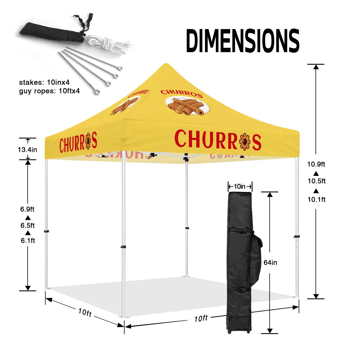 ABLEM8CANOPY Churros 10x10 canopy tent with sidewalls