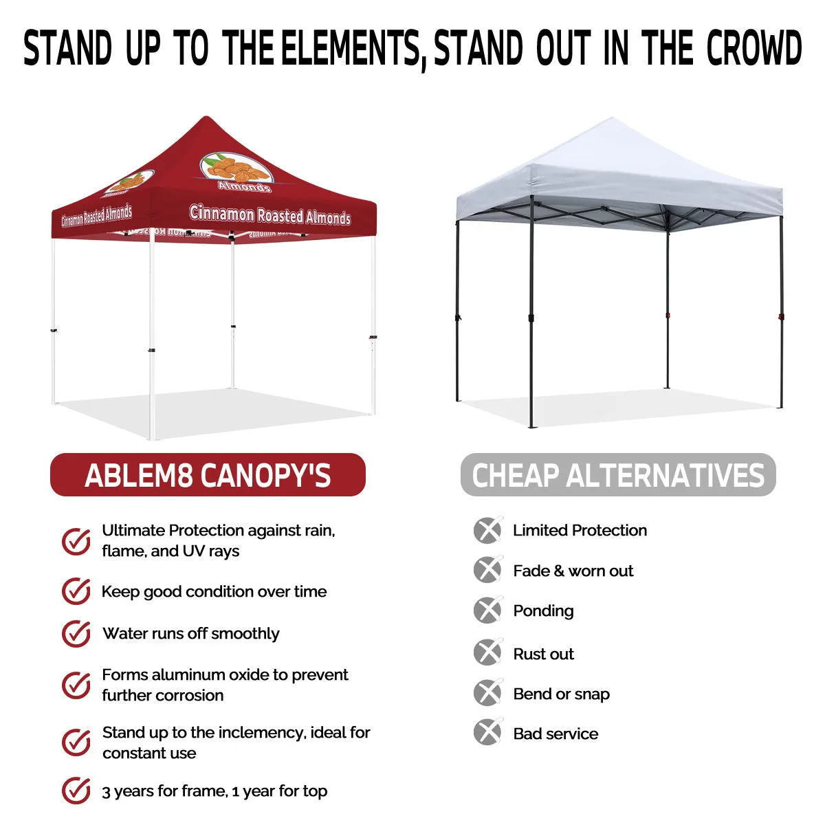 ABLEM8CANOPY Cinnamon Roasted Almonds 10 x 10 canopy tent with sidewalls