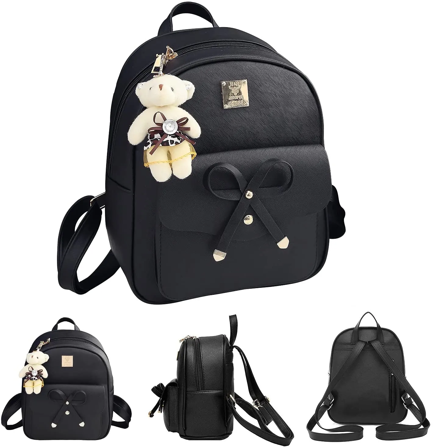 Aogist Mini Leather Backpack Purse 3-Pieces