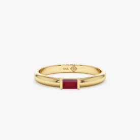 Baguette Ruby Dome Ring, Annie