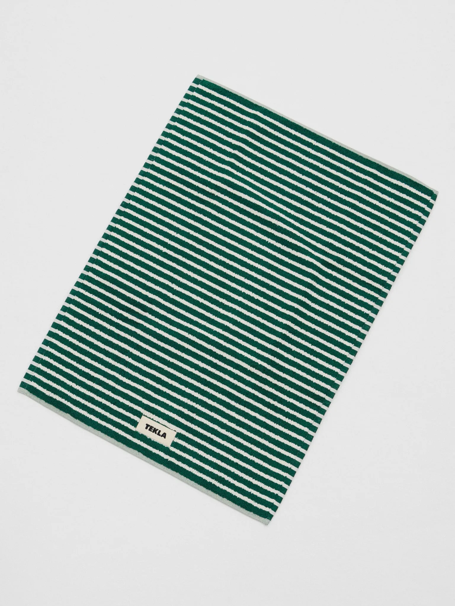 Bath Mat in Teal Green Stripes