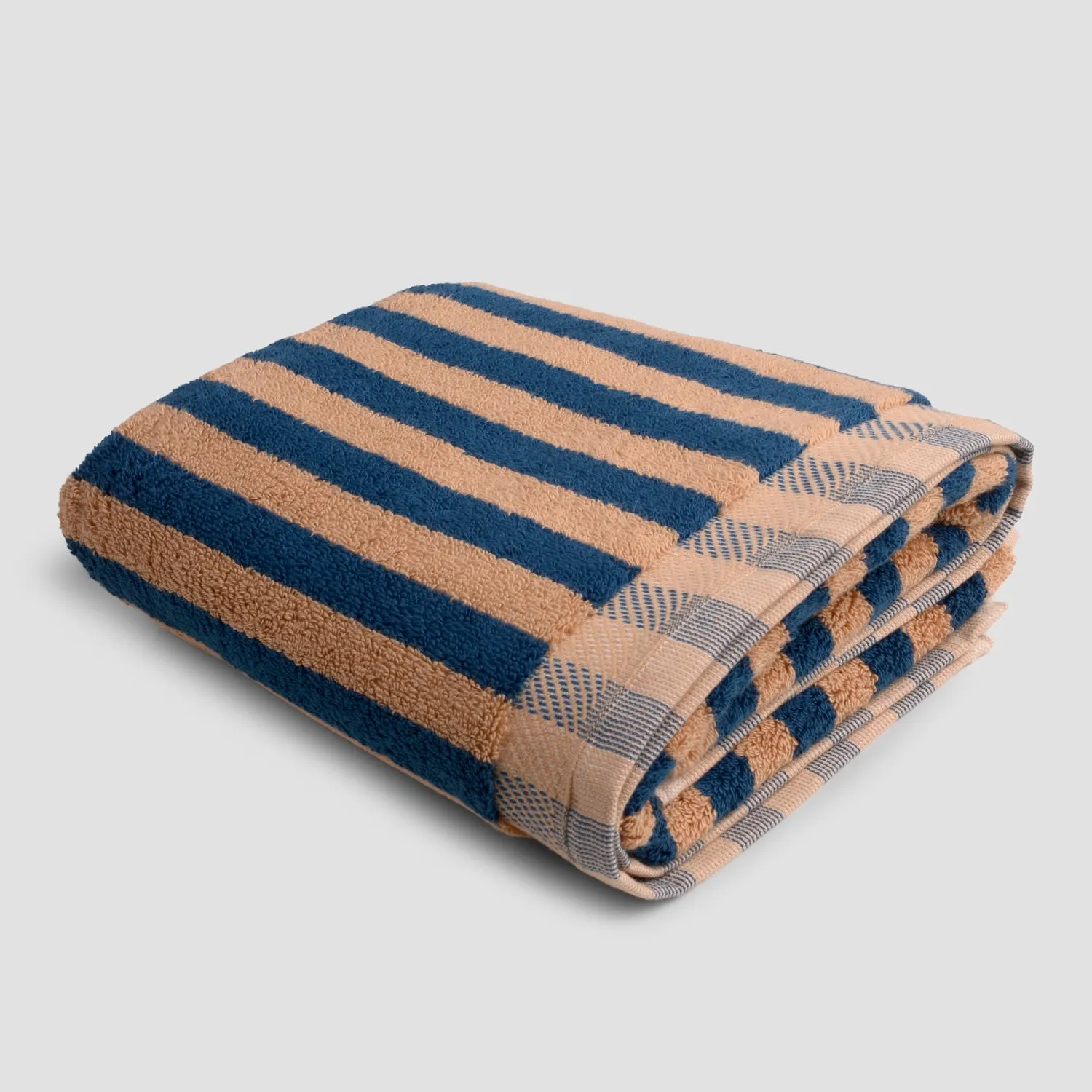 Blue & Porcini Pembroke Stripe Cotton Mat