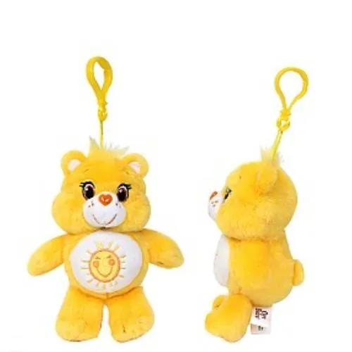 Care Bears 5.5" Plushy Mascot Bag Charms: Mint Heart Song Bear, Pink Cheer Bear, Purple Share Bear, and Yellow Sunshine Bear