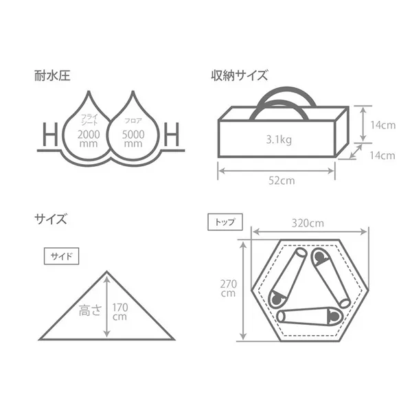 DoD One Pole Tent (S) Black