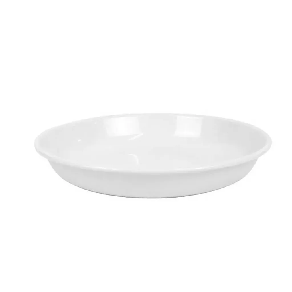 ENAMEL SHALLOW PASTA/PLATE 24CM-WHITE