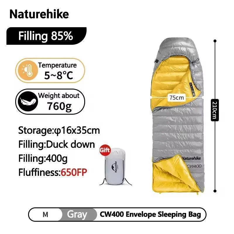 Naturehike Duck Down Waterproof Sleeping Bag -Ultralight Winter Camping Hooded Outdoor Companion