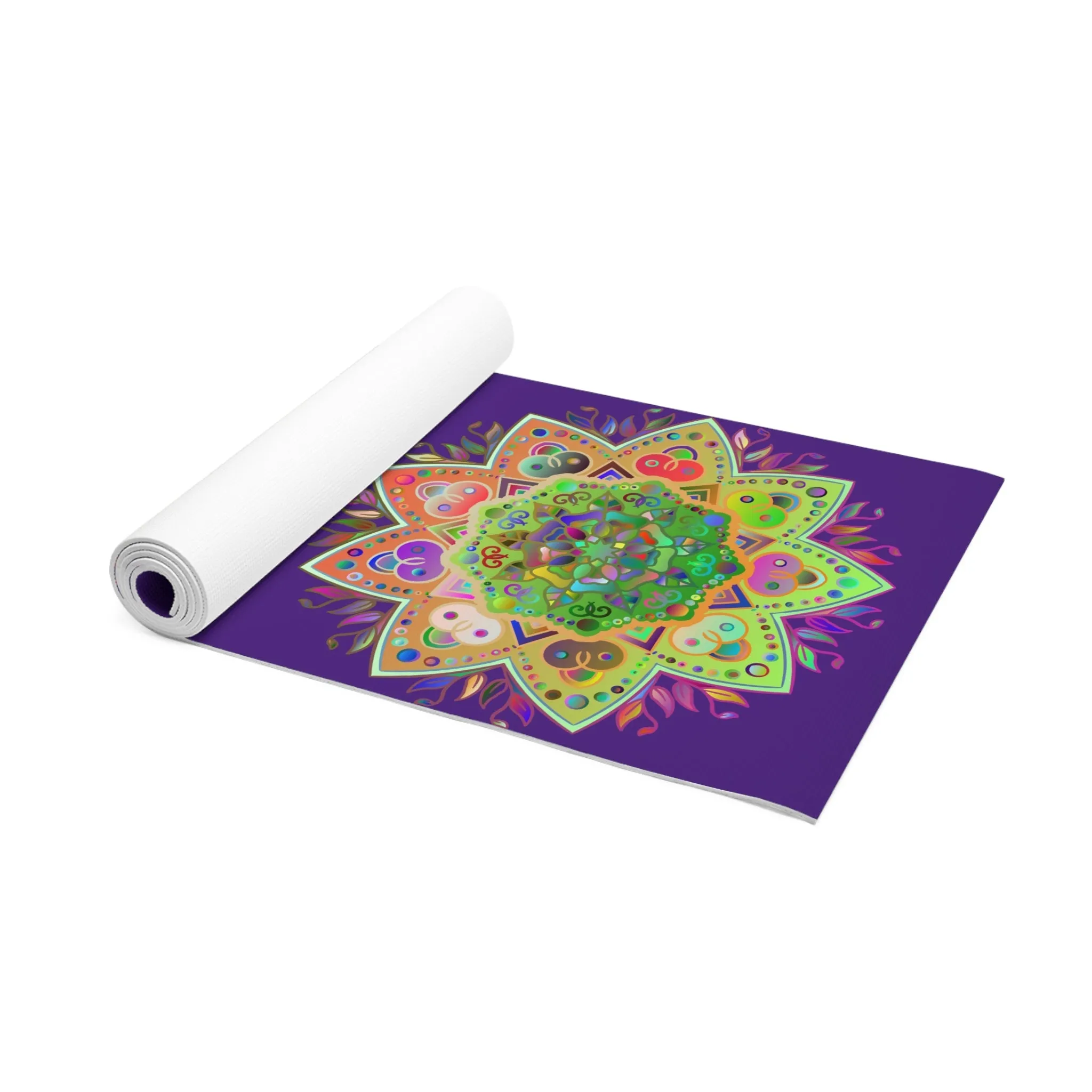 Purple Mandala Hand-Drawn Foam Yoga Mat - 24x72x0.25