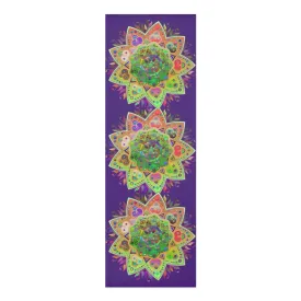 Purple Mandala Hand-Drawn Foam Yoga Mat - 24x72x0.25