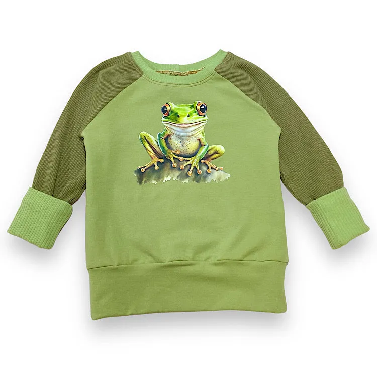 Size Med (3-6y) Winter Jumper - Green Frog