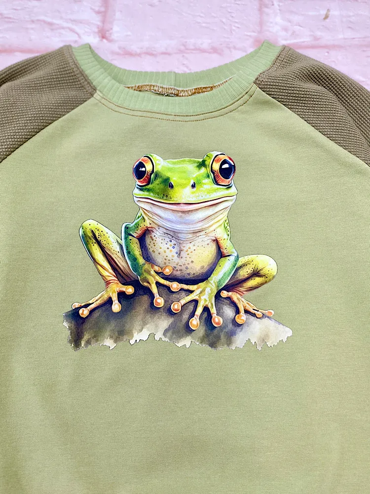 Size Med (3-6y) Winter Jumper - Green Frog