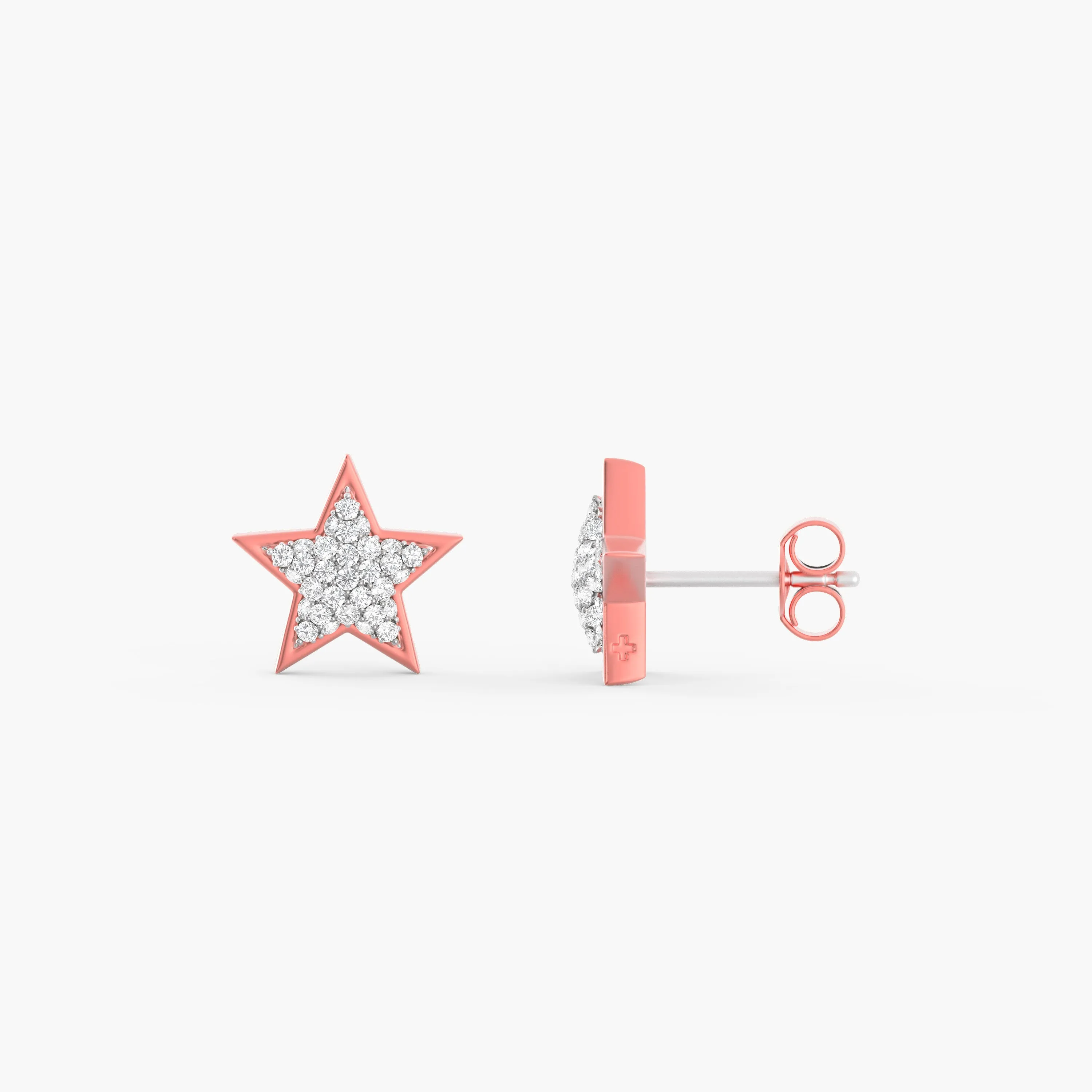 Two-Tone Dreamer Studs in Rose Gold