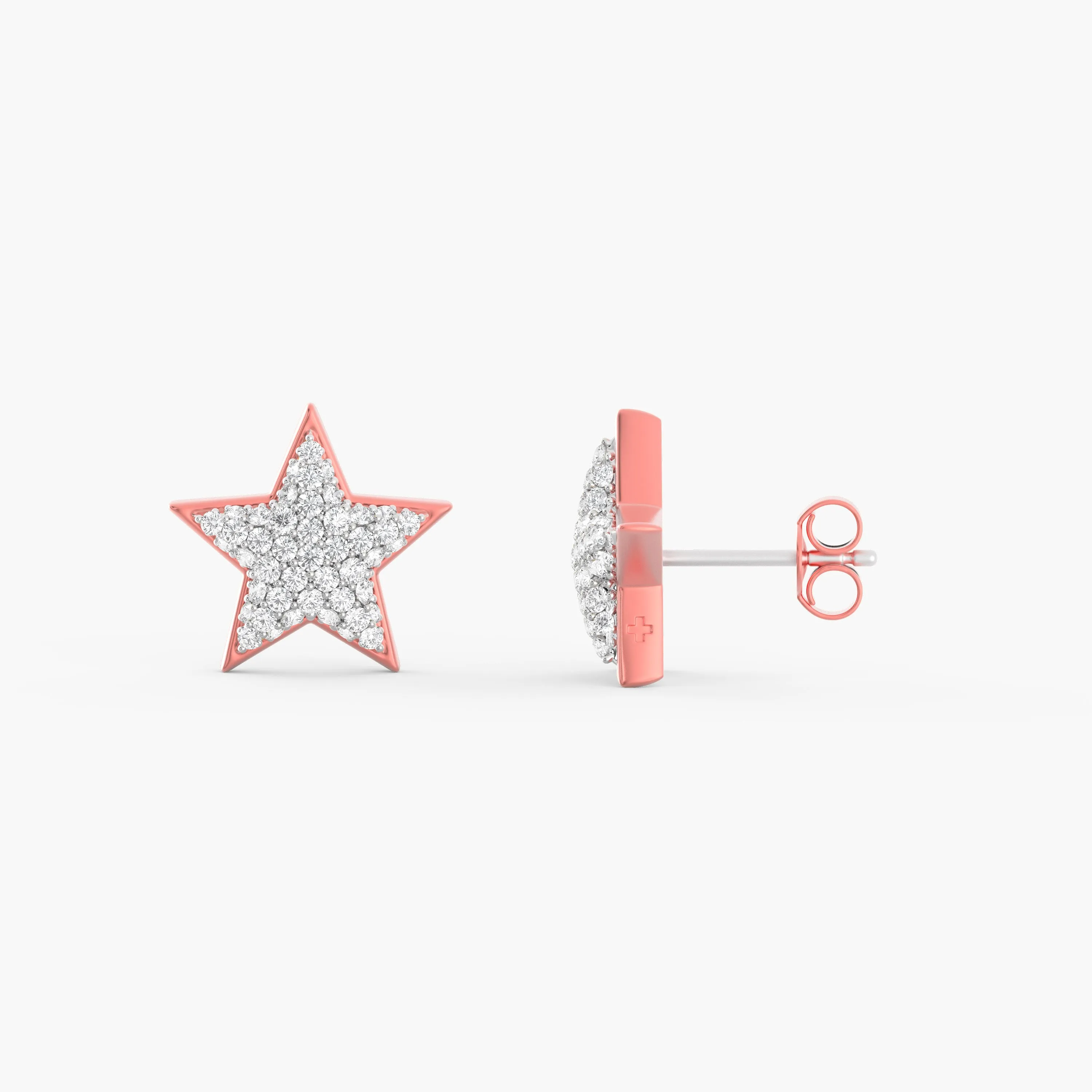 Two-Tone Dreamer Studs in Rose Gold